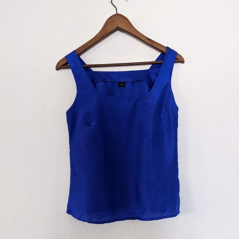 100% silk Royal Blue Top Blouse Small